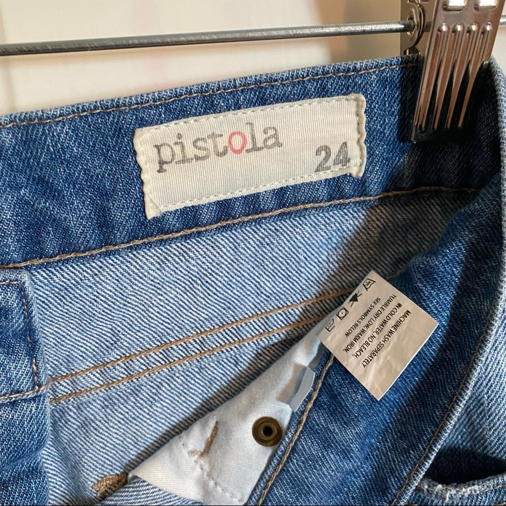Pistola Medium-Wash Destroyed Denim Shorts - Picture 3 of 4